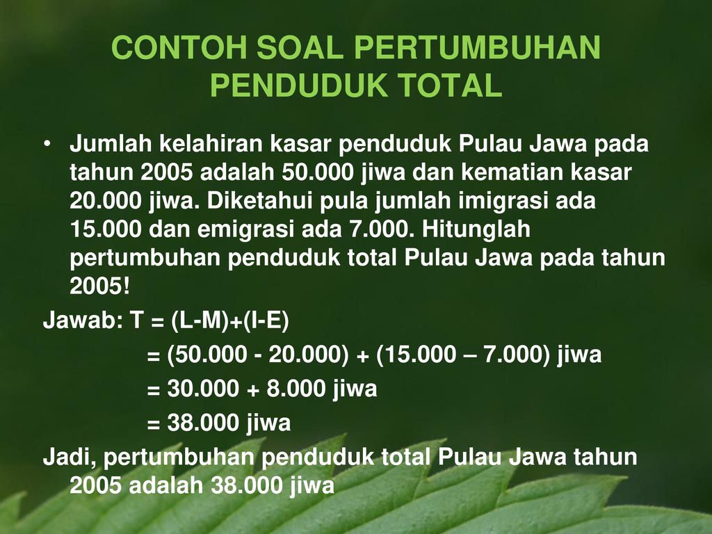 Contoh Soal Pertumbuhan Penduduk